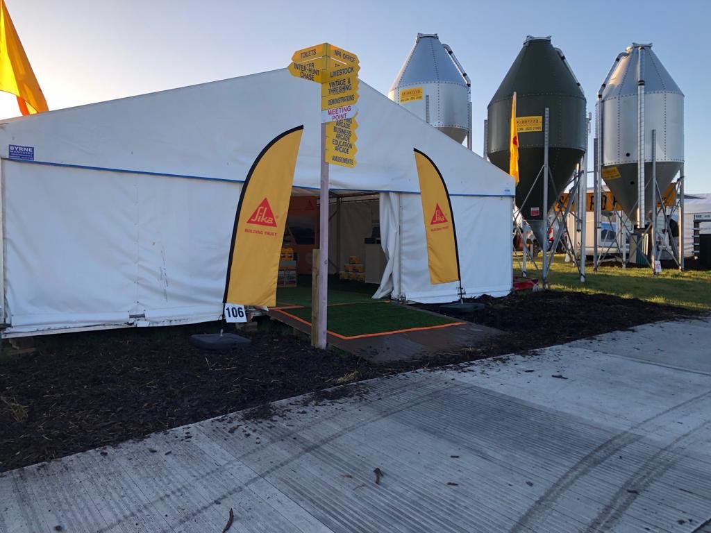 SikaIreland's tweet photo. The sun is shinning and we are looking forward to seeing you all at the #Ploughing19 over the next three days 🚜🐑☕️ Come and visit us at Block 1, Row 4, Stand 106! @NPAIE https://t.co/COHG5ocYMe