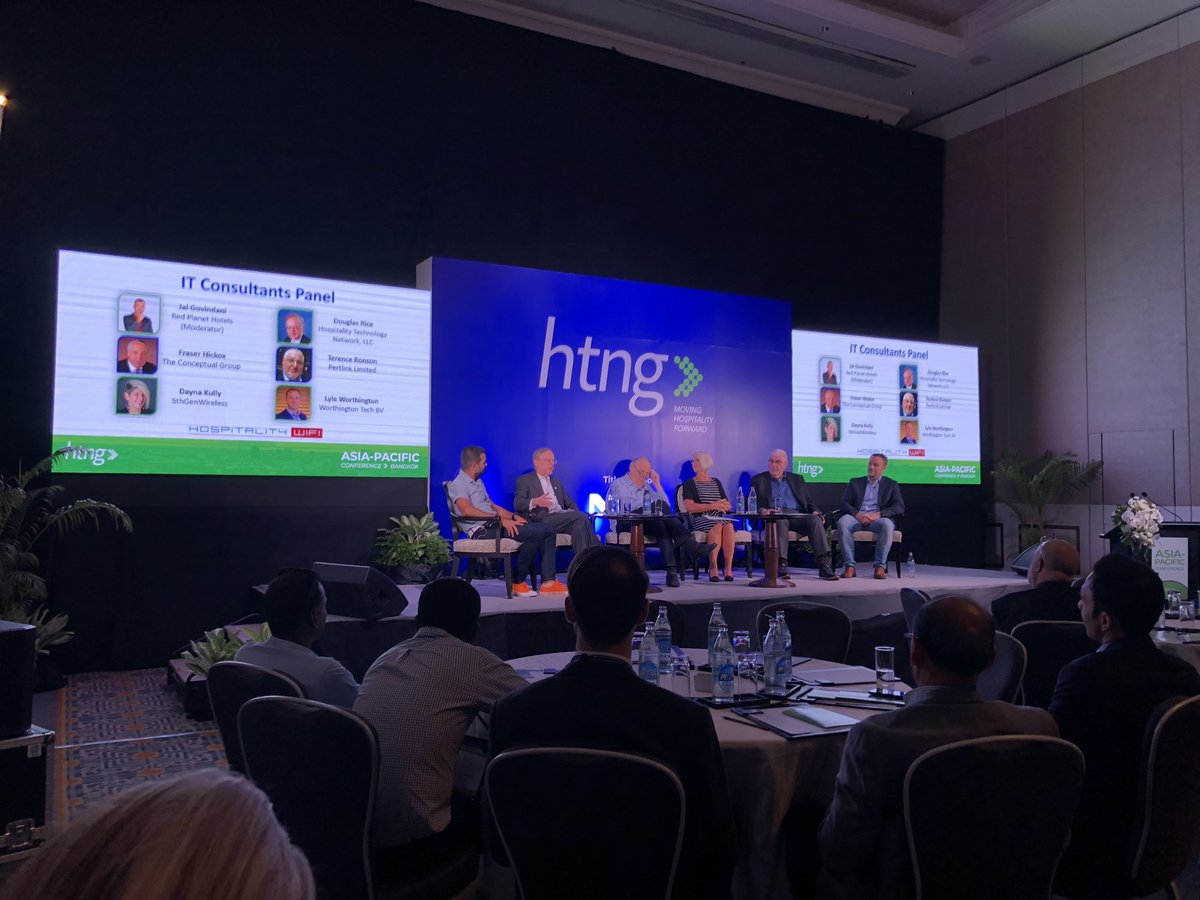 dailypoint360's tweet photo. #htng APAC - pannel on WIFI. It is not only about surfing frictionless, for me it is how to #capitalize the generated #data! Why do #hotels have no vision about that? Check #smartwireless https://t.co/kcPGATxr01 https://t.co/lum48us5tf