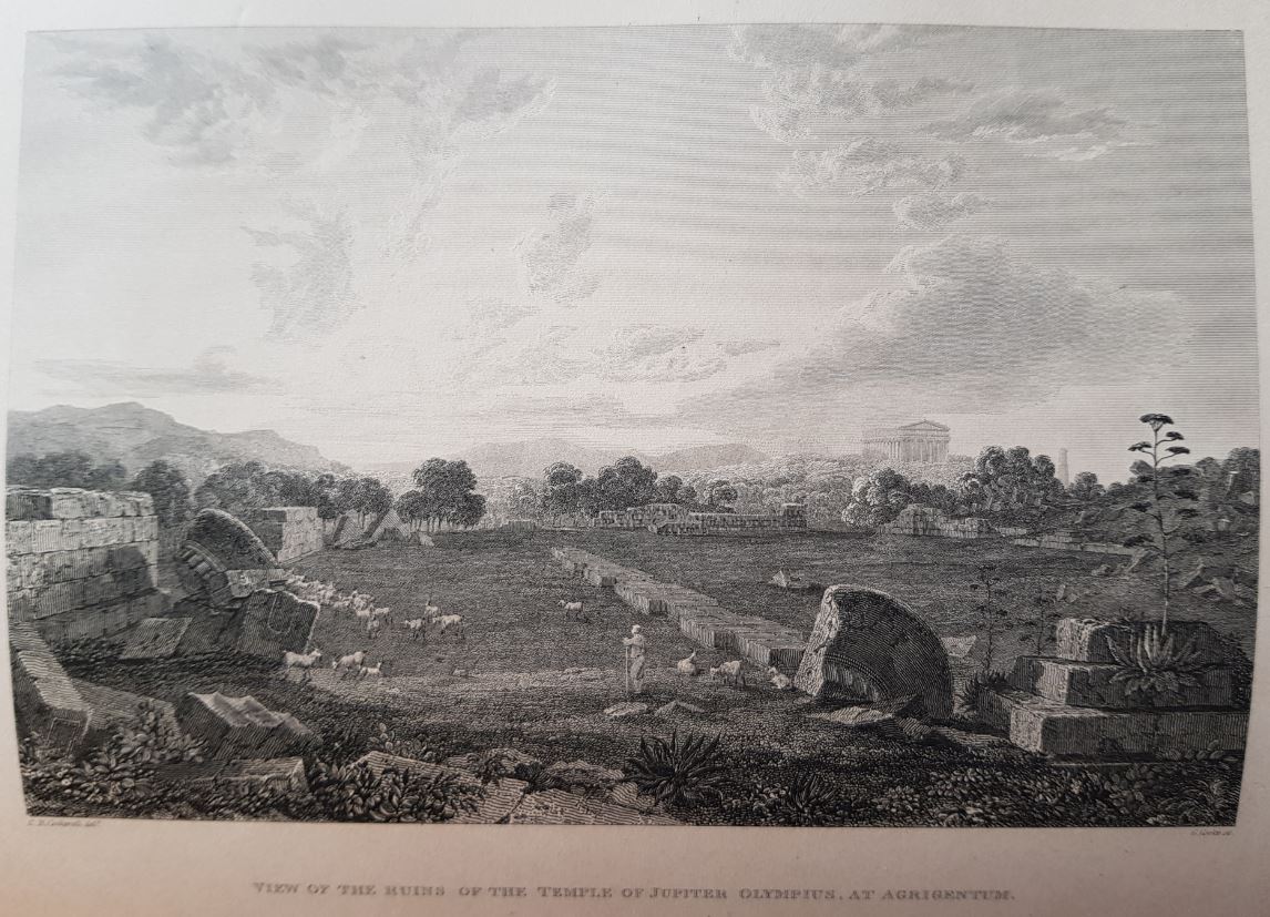 TrinCollLibCam's tweet photo. Charles R. Cockerell died #otd in 1863. His are the illustrations for the "Antiquities of Athens and other places..." by Stuart and Revett (1830), such as this view of the Temple of Olympian Zeus in Agrigento, Sicily. Catalogue record at https://t.co/SNbXUeSwSZ. #GryllsCollection https://t.co/hLwyfkEENg