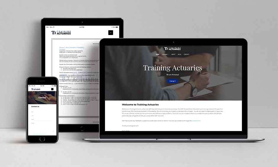 manillionPH's tweet photo. We built a new website for ‘Training Actuaries’, an educational website that offers training for actuaries and actuarial analysts.

The site had to be basic and form no distraction to the offered study materials.

Need a new website? Get in touch!

#webdesign #business #website https://t.co/Ij3iG18OHs