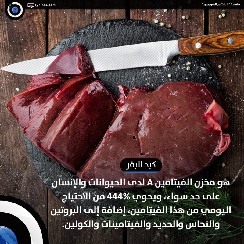 res_syr's tweet photo. للفيتامين A أهميّةٌ كبيرةٌ في الحفاظ على صحة الجسم خصوصاً وأنَّ الجسم غير قادرٍ على تصنيعه ذاتياً، إذ أنه ضروري لعمل جهاز المناعة والنمو والإخصاب وصحة البشرة و والقدرة على الرؤية، لذلك من الضروري الحصول على حاجتنا اليومية منه وسنذكر في هذا الألبوم أهم مصادره الغذائية. https://t.co/h0mWQcWc47