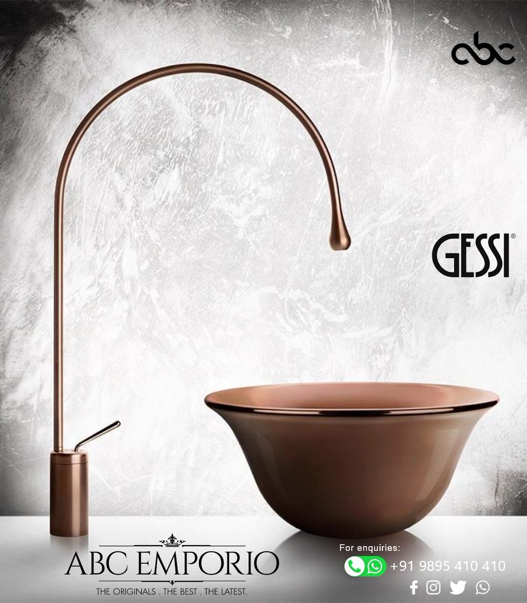 EmporioKochi's tweet photo. Goccia from #GESSI features an #innovative design, #inspired by the fluid and natural #shapes of #water .This product is now Available @EmporioKochi , For more information on this product feel free to call us @ +91 9895 410 410 we are more than happy to help you.
#bathroompic https://t.co/JegHxQ7B2u