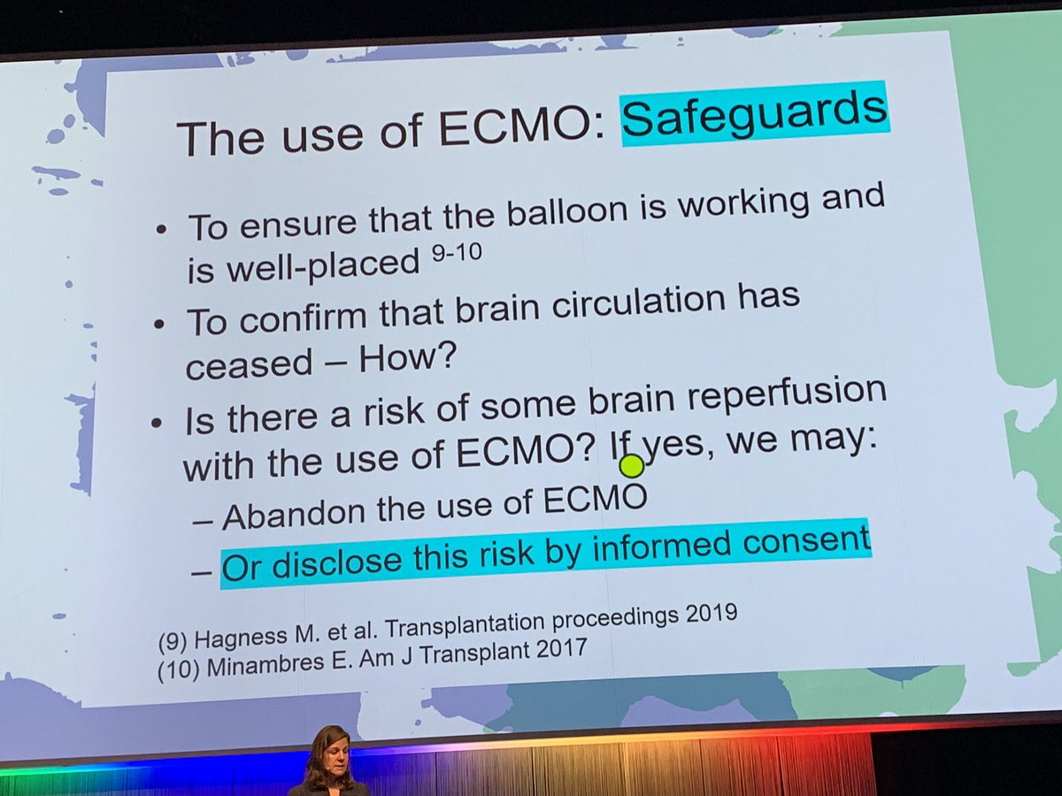 DCD @esot2019 session: Anne Dalle Ave discussing ethical matters of DCD. The use of ECMO - so important to discuss the ethics and practices of DCD. This is also part of transplant futures #organdonation #transplantethics #transplantfutures