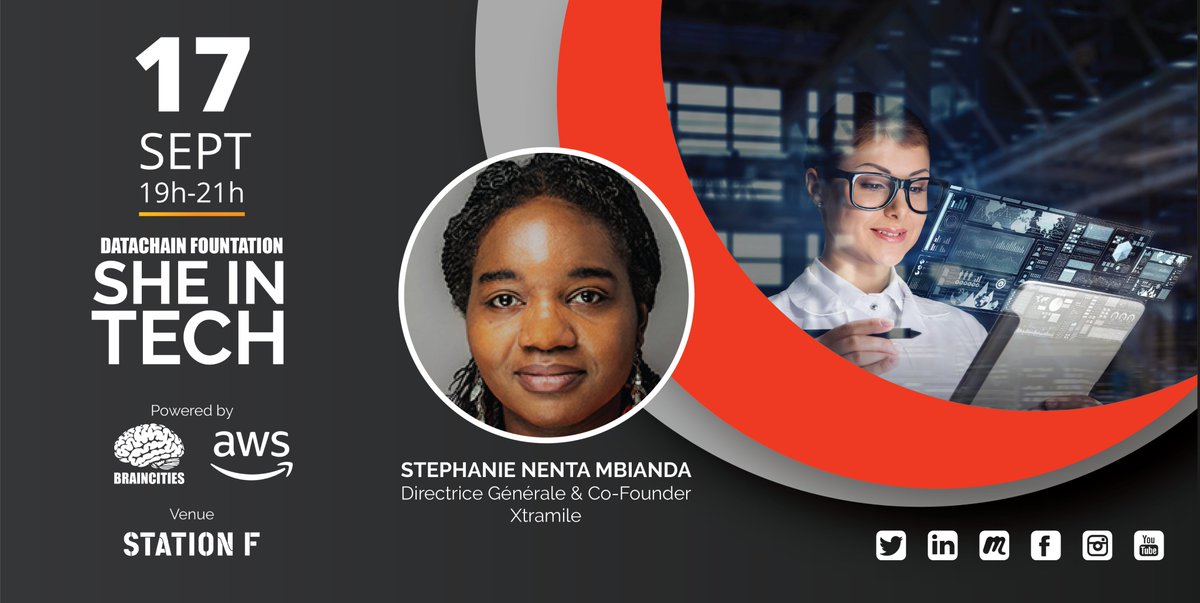 BRAINCITIES's tweet photo. Meet Stéphanie, Directrice Générale &amp; Co-Founder @myxtramile tonight at #SheinTech meetup at @joinstationf.
Prior to co-founding myXtramile, she worked at JPMorgan, Lehman Brothers, &amp; on some high profile transactions including the rights issue of Credit Agricole.
 #womenintech https://t.co/hhaRAmcS8Z