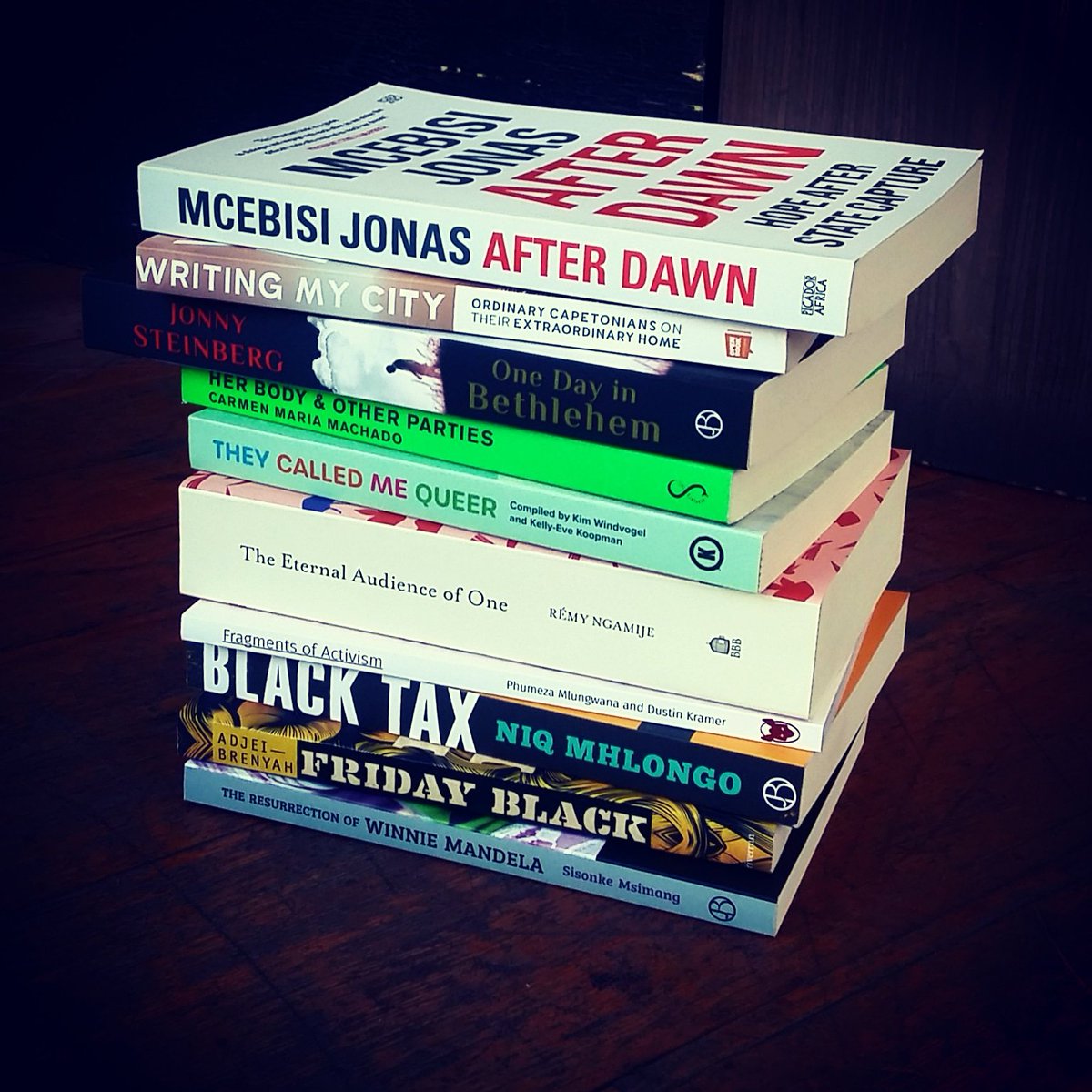 book_lounge's tweet photo. The top 10 selling books from @OpenBookFest #OBF2019
@McebisiJonas
@Sisonkemsimang
@NiqMhlongo
@carmenmmachado
@remythequill
@NK_Adjei https://t.co/qwlQenmZby