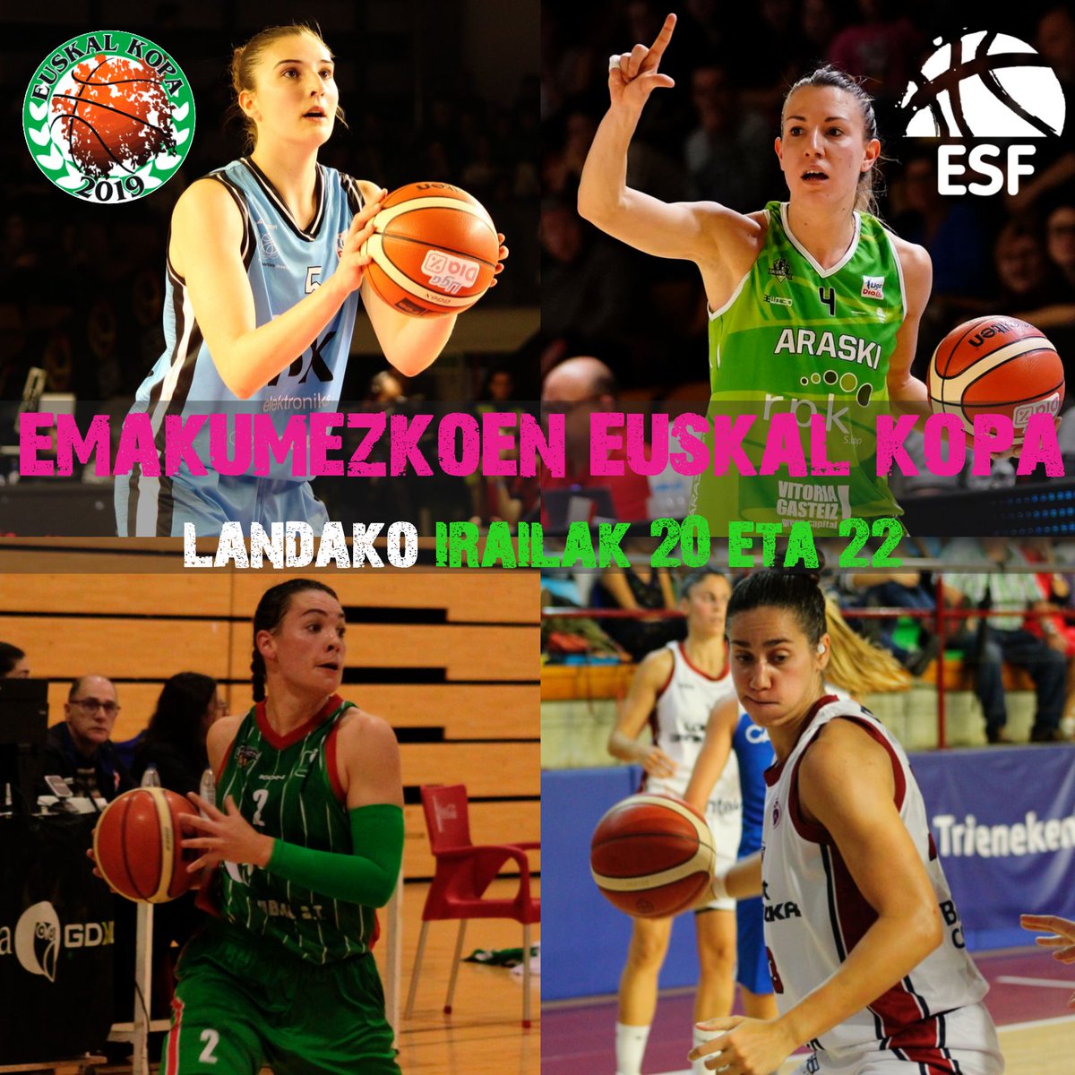 Basketbasko's tweet photo. Egun on guztioi!!!

A las 12:30 h., en el @GHDurango, presentación oficial de la Fase Final de la Euskal Kopa Femenina 2019.

¡¡¡Nuestro mejor baloncesto, este viernes y domingo, en Landako!!! https://t.co/pj7hYa3biZ