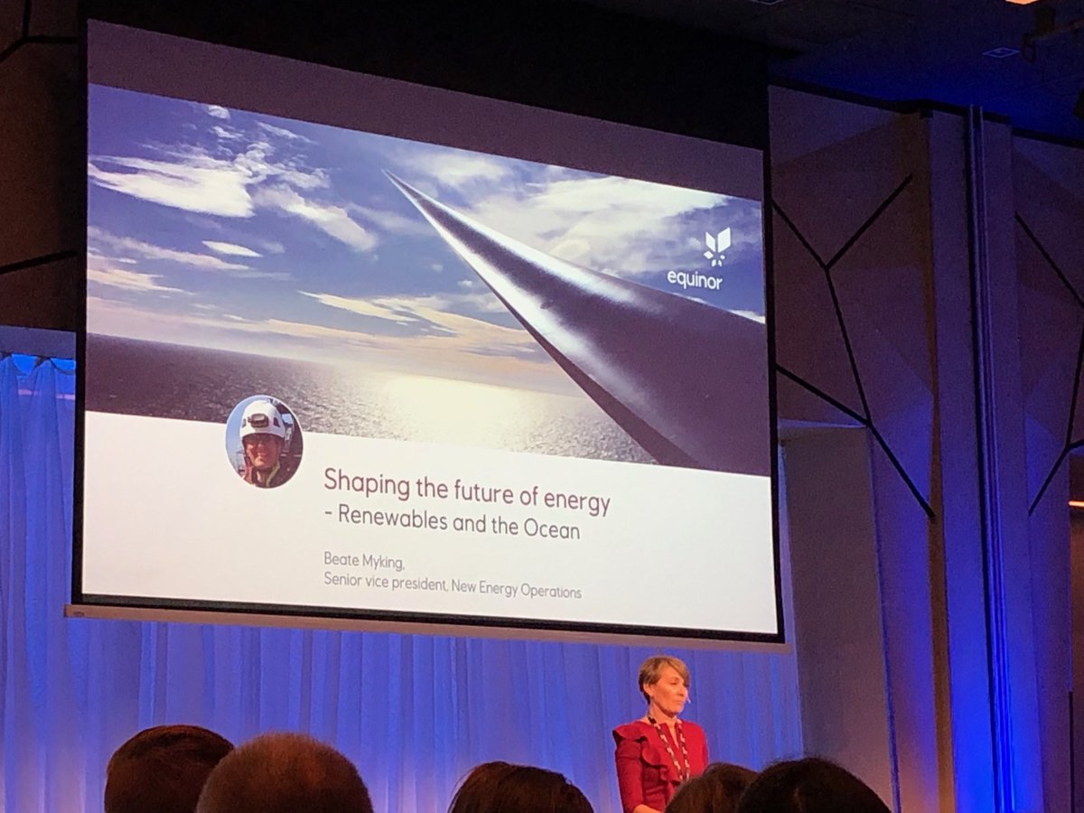 Beate Myking i New Energy Solutions, Equinor, viser hvor viktig kompetanse og teknologi fra olje og gass er i utvikling av fornybare løsninger som flytende havvind.
