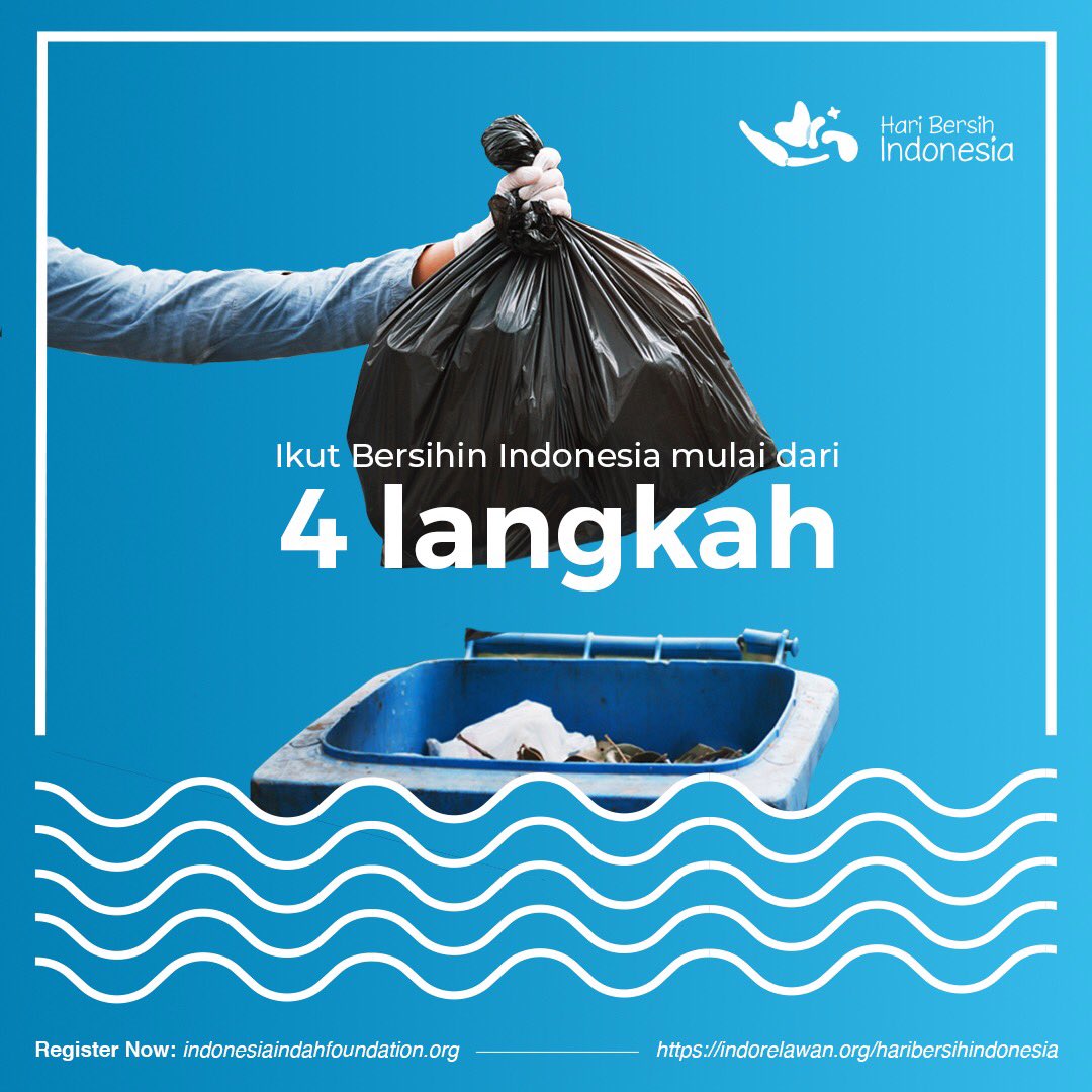 Cuma perlu 4 langkah simpel buat ikut bersihin Indonesia:

1. Buka indorelawan.org/haribersihindo…
2. Klik “Jadi Relawan”
3. Pilih lokasi yang kamu mau dan klik “Daftar”
4. Log in atau isi data diri kamu

Simpel kan? Yuk daftar dan sampai ketemu tanggal 21 nanti!

#HariBersihIndonesia