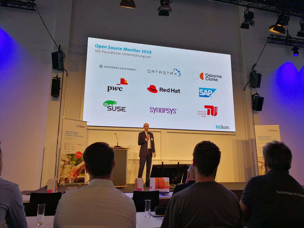 Eben wird auf dem #BITKOM Forum Open Source die Studie Open Source Monitor vorgestellt - die erste repräsentative Studie in Deutschland zum Umgang mit Open Source Software. Die Spannung steigt... #bfoss19 #OsborneClarke #OpenSource