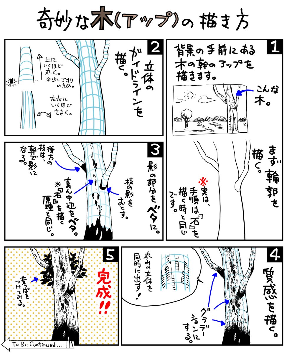 「奇妙な木(アップ)の描き方」
簡単です。 