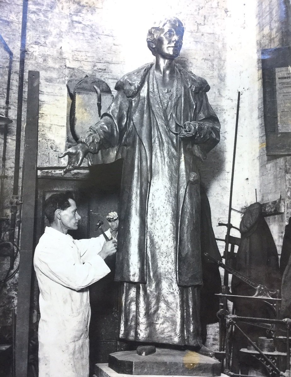 From our <a href="/SurreyHeritage/">Surrey History Centre</a> Library collection is this superb photo of Mrs Pankhurst’s statue at Burton’s Foundry, Thames Ditton, c.1930. The statue was unveiled in 1930, in Victoria Tower Gardens, and Ethel Smyth conducted the Metropolitan Police band. <a href="/DameEthelSmyth/">Dame Ethel Smyth</a> <a href="/ElmbridgeBC/">Elmbridge BC</a>
