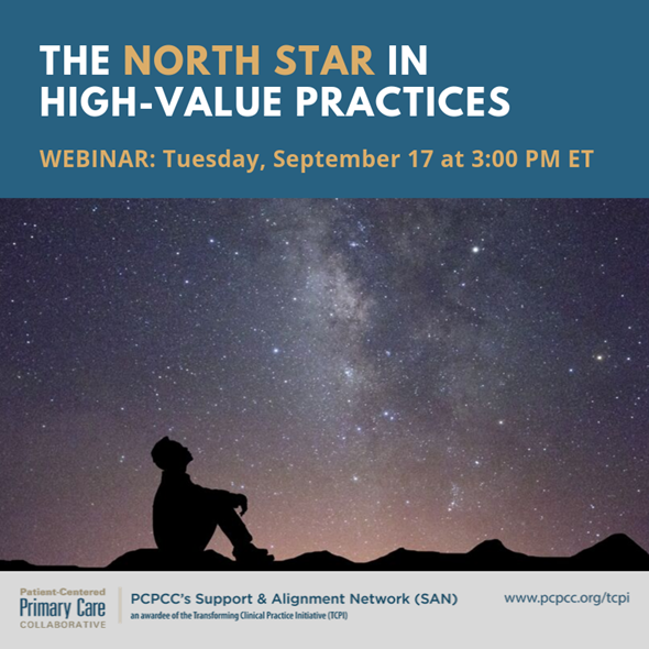 PCPCC's tweet photo. Find the North Star: join us TODAY at 3:00 PM ET for a webinar about how partnerships with patients and families is key to transforming clinical practices. #TCPI https://t.co/EgKJyv4YPK https://t.co/coDYDm3MDi