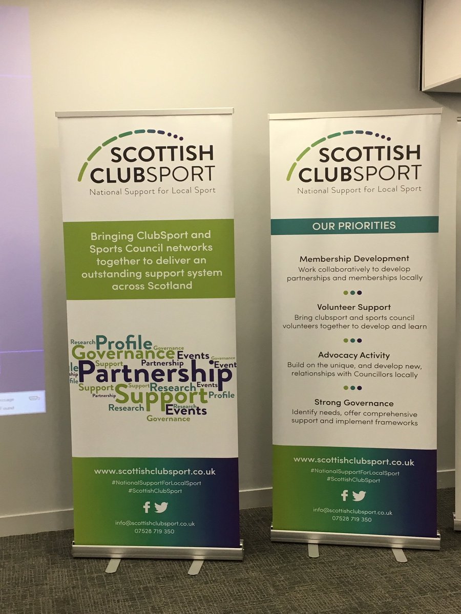 ScotClubSport's tweet photo. We love our new pop banners, unveiled at the weekend as part of the @ScotClubSport launch and #SALSC2019 Conference. Massive thanks to @saltdigitalhull for bringing our new brand to life. Check out our new website https://t.co/YICNSVAMci too. https://t.co/dyEeKoSUZf