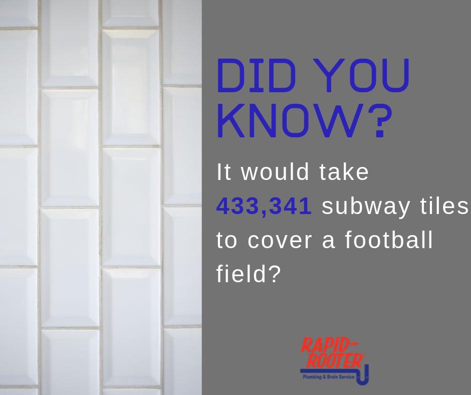 PlumberFlorida's tweet photo. #TuesdayThought - Did you know it would take 433,321 subway tiles to tile a football field? A totally useless fact, but a cool piece of trivia to know and tell!
#rapidrooterSF #plumberSF #trivia https://t.co/2giWJoggpy