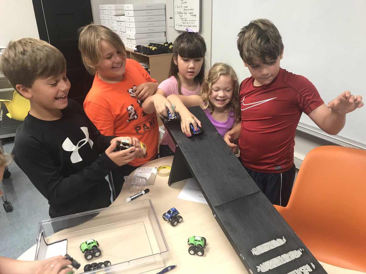 ChadDDowns's tweet photo. 3/4 Multiage Classroom learning about potential energy and kinetic energy. Do they look engaged? #A2Open #PLTW #HandsOnLearning https://t.co/Dj0LkBMpjk