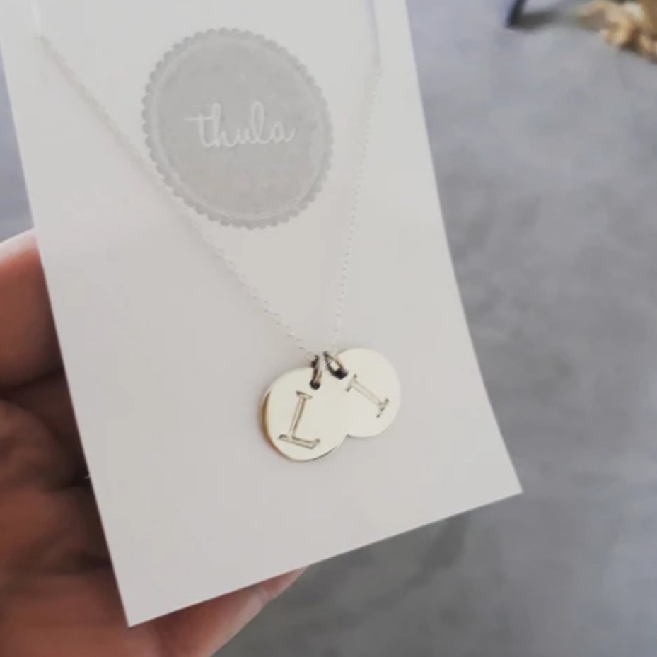 hellothula's tweet image. Handmade in sterling silver.. initial disc necklaces hellothula.co.za  #capetown #southafrica #handmade #jewellery