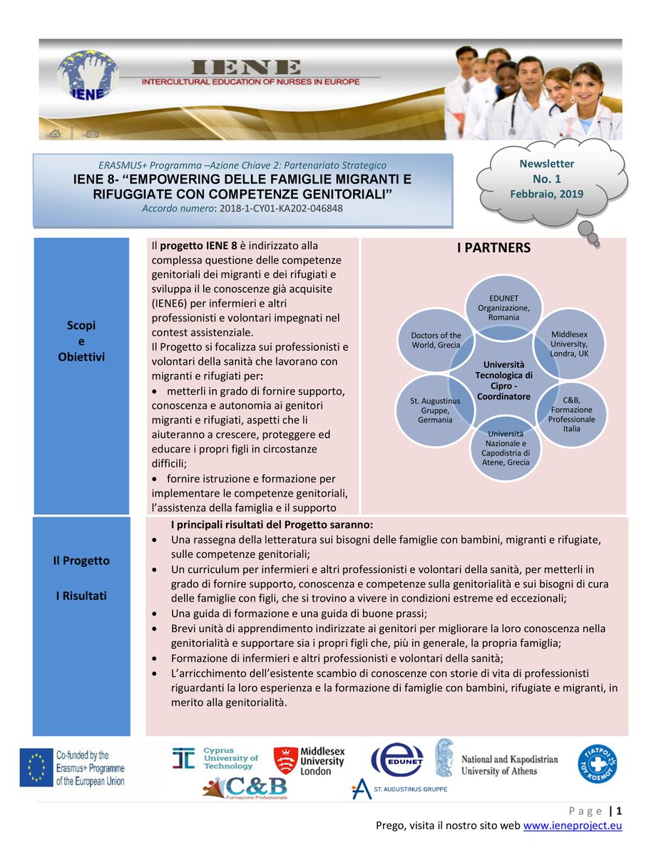 ManuelaMauceri's tweet photo. Progetto IENE-8 (Intercultural Education of Nurses in Europe) per Potenziare le competenze genitoriali delle famiglie migranti e rifugiate
Ecco la NewsLetter1 @cebformazione @IENEProject @AlfPezzella @irena_pap @vdudau1 @RousouElena @ErasmusPlus_pro https://t.co/rc4qKzRPij