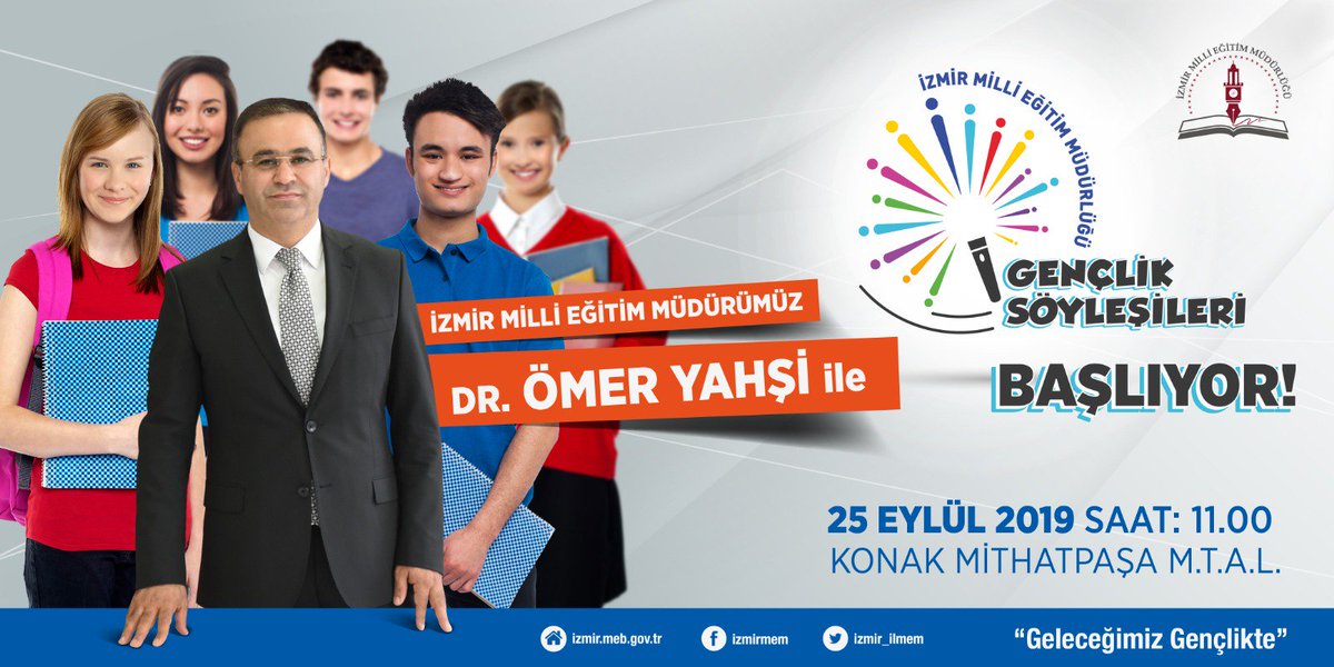 GENÇLİK SÖYLEŞİLERİ

İl Milli Eğitim Müdürümüz Sayın Dr. Ömer YAHŞİ, Geleceğimiz Gençlikte " diyerek 25 Eylül Çarşamba Saat 11.00 da Konak Mithatpaşa Mesleki ve Teknik Anadolu Lisesinde "Gençlik Söyleşileri" programları kapsamında öğrencilerimizle bir araya geliyor. 
<a href="/yahsiomer/">Dr. Ömer YAHŞİ</a>