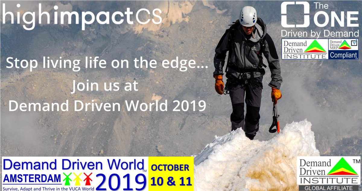 HighImpactCS's tweet photo. Stop living life on the edge #MRP. Join us at #DDW2019 #DemandDrivenWorld2019. Major #ddmrp &amp; #demanddriven case studies from global companies. We have a special discount code for your registration to Demand Driven World 2019. Contact us for details. #ascm #apics #supplychain https://t.co/xjJJHHjban