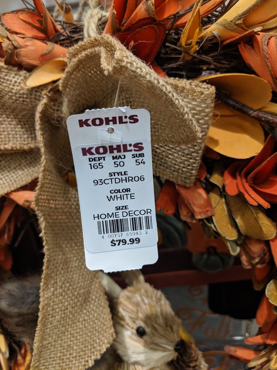 JBJgirl16's tweet photo. Dear @Kohls come on with the outrageous "prices"/ sale/ coupon gimics already. Didn't work out so well for @jcpenney you see how they're doing $60 for a Walmart $10 wreath or how about the $90 one 🙄 not a good look @Kohls. No time for the games #LeftEmptyHanded #WhoBuysThis? https://t.co/qaxdpTF4Hw