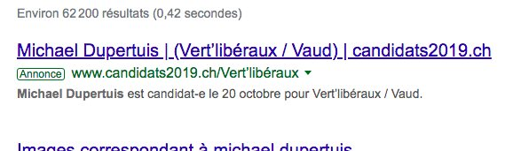 Mikedupertuis's tweet photo. Pas joli, joli le @CVP_PDC  de payer de la pub à Google pour dénigrer les candidats non issus de vos rangs... une méthode pas très chrétienne !
Une technique inspirée d'un voyage récent en Corée du Nord ? 

#EF19 #EF2019 https://t.co/mejwT789Cz
