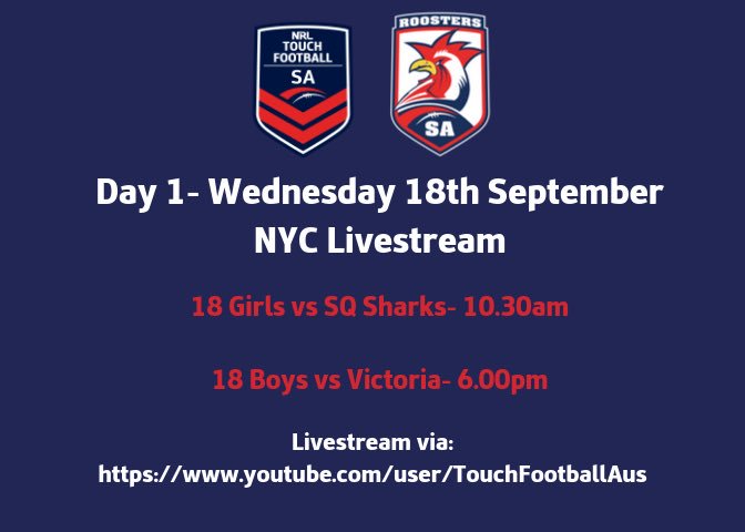 TouchFootballSA's tweet image. Both the Boys and Girls teams have got some practice games under their belts and are ready to go!

Tune in as they tap off their #2019NYC campaign tomorrow!