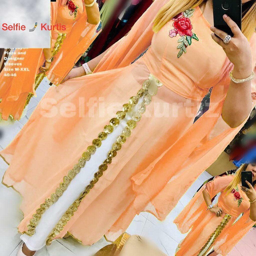 Hiva Trendz Yellow Crepe Floral Printed Cape Ruffle Sleeves Anarkali  Gown(Gown183), Women Ethnic Wear, Girls ethnic wear, लेडीज एथनिक वियर - PMS  ENTERPRISE, Coimbatore | ID: 2851791215097
