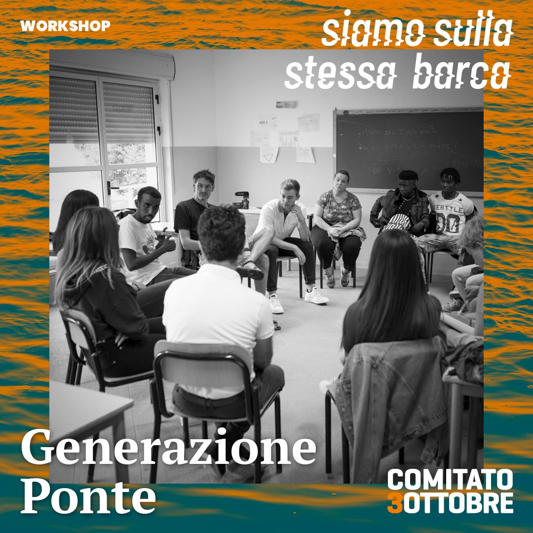 C3ottobre's tweet photo. A #lampedusa anche Generazione Ponte organizzerà un #workshop, a cura di Abdullahi Ahmed, per gli oltre 200 #studenti che arriveranno sull'isola in occasione del #3ottobre.
#siamosullastessabarca #generazioneponte #comitato3ottobre #scuole #immigrazione https://t.co/5HlGM2RWoc