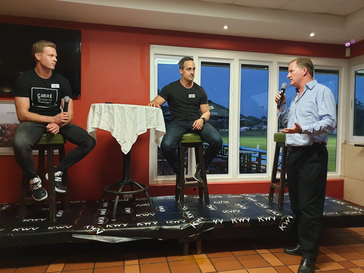 FalseBayRFC's tweet image. 🗣 Fantastic evening at The💯Club last night with
@Dylan_Sage11 &amp;amp; @pauldelport9 

A special thanks to our guest speakers for sharing with us their rugby knowledge &amp;amp; insight 🙌

The future of South African rugby looks bright with these two ambassadors – @KevinLennett 

#LoveRugby