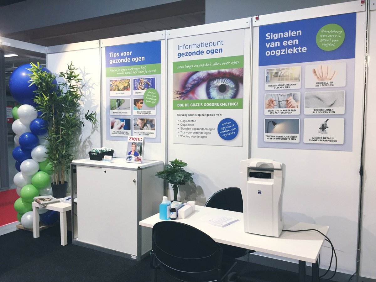 Kom langs in onze #Oogstraat op de <a href="/50plus_beurs/">50 Plus Beurs</a>. Laat je informeren over gezonde ogen, laat je oogdruk meten neem ons gratis magazine ZIEN mee.
Samen met: Oogfonds, MaculaVereniging, Vereniging OOG in OOG, Hoornvlies Patiënten Vereniging en NCB.