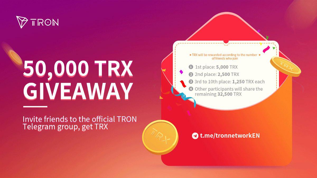 TRX Token Giveaway t.me/TRONEnBot?star…