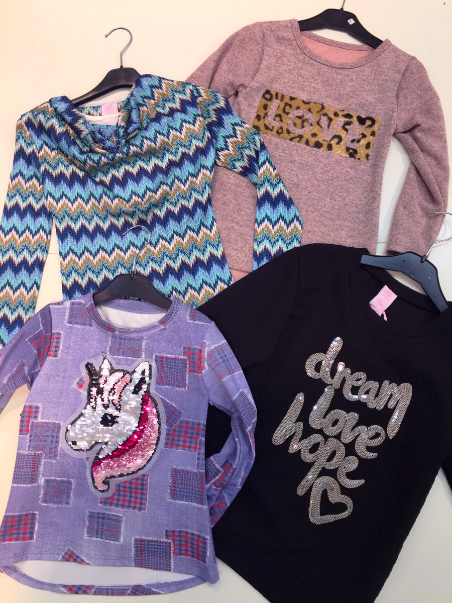 Leuke truien en shirts voor de Kleine dames vanaf €9,95 (maten van 4 t/m 14 jaar) OP=OP         Kom naar de Brugstraat in Bodegraven