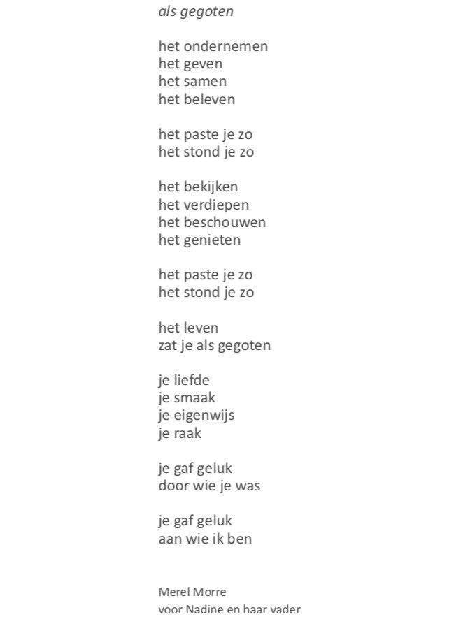 'In ons hoofd en in ons hart'

Afgelopen week heb ik afscheid moeten nemen van mijn vader Willem-Jan Ebeling.
Hij was een levensgenieter pur sang en bezat de gave er zonder enkele moeite stijlvol uit te zien.
Dank voor alles pap❤️