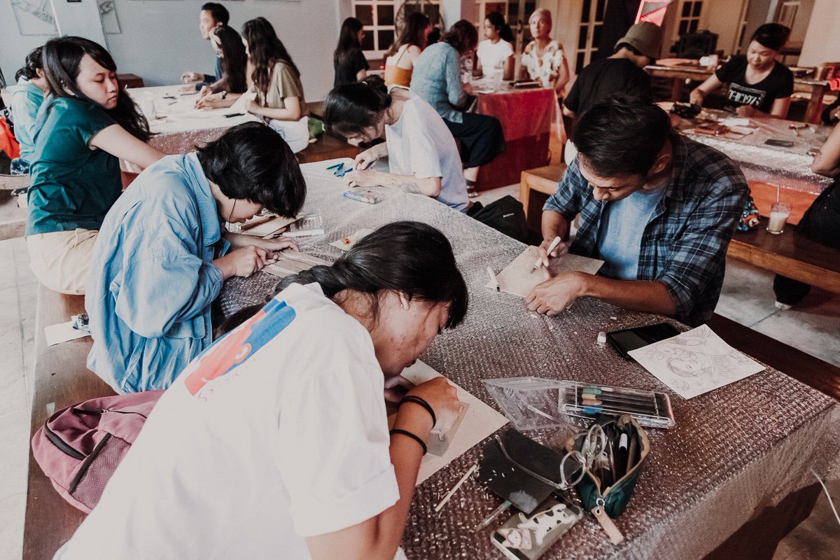 Antusiasme warga pada SOBER lokakarya cukil bersama Sindikat Pesta Kebon hari Sabtu kemarin, seru sekali! buat temen-temen yang tidak sempat datang kemarin, tenang Sabtu 21 Sept kita nge-SOBER bareng lagi!⁠ #workshop 

⁠⠀
⁠⠀