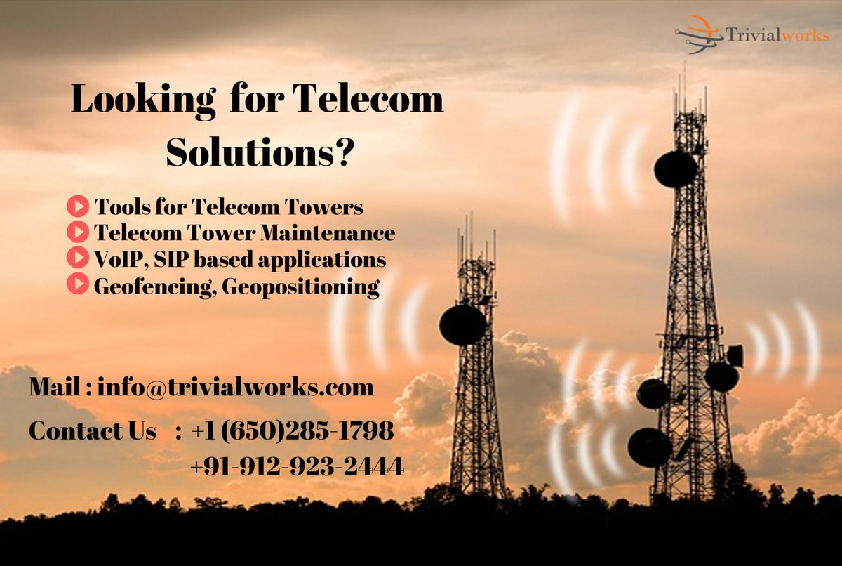 trivialworks's tweet photo. Take your telecom business to the next level!

Get Tools for Aligning Cellular #Telecom Towers, Telecom Tower #Maintenance, Integration with IoT devices, Billing &amp; Quote Management. 

To know more - https://t.co/5xIeeIJ1wK

#trivialworks #telecomindustry #telecomengineering https://t.co/D2VYAPpL68