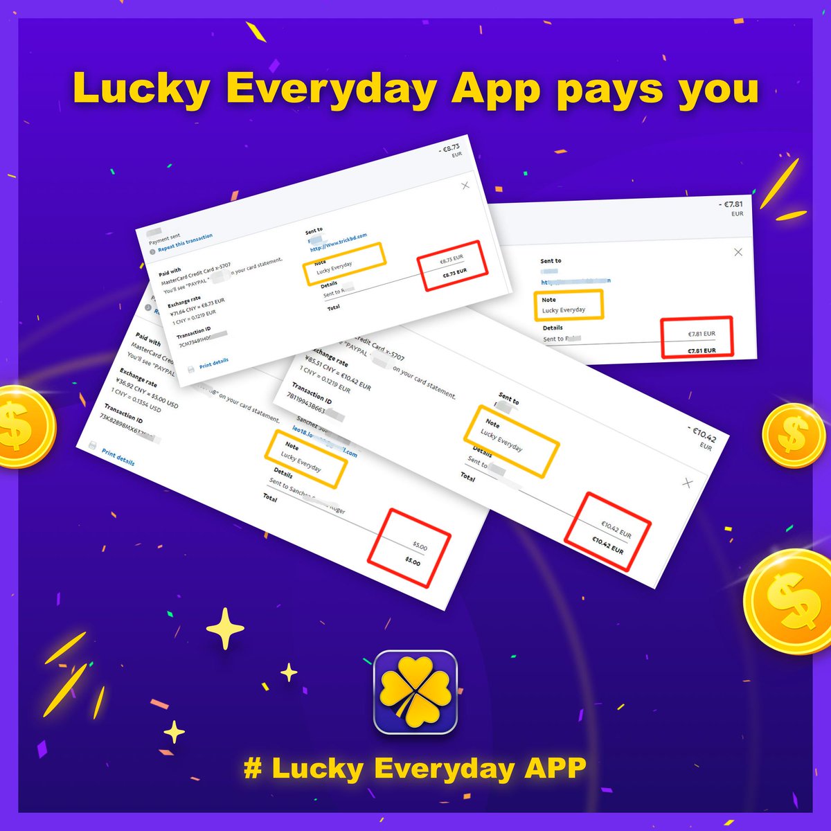 LuckyEveryday13's tweet photo. Paid on September 17 #luckyeverydayapp creates winners every day!
#prize #winners #creatingwinners #wcw #winnerscrushwednesday #haters #contest #freemoney #paypal #freepaypalmoney #cashapp #lol #TuesdayMotivation https://t.co/73GhZj76DB