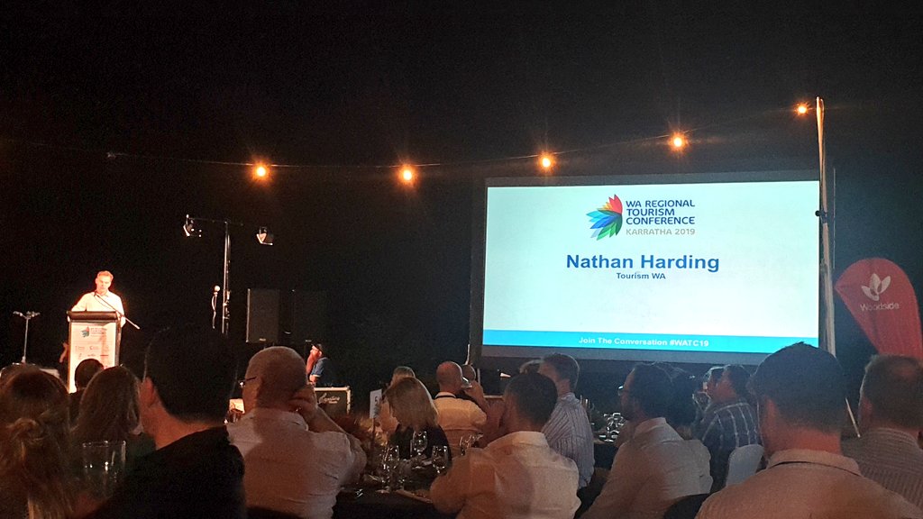 50% of tourism spend in WA is in the regions! Regional tourism is high on the agenda for the @TourismWA strategy  - Nathan Harding, TWA Chair 
#RegionalTourism #WATC19 @TC_WA