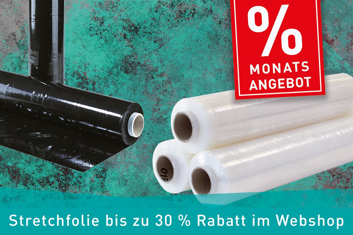 Stretchfolien - starker Schutz zu starken Preisen! 💪

Im TransPak Onlineshop finden Sie Stretchfolien in vielen Stärken und Farben bis zu 30 % reduziert!

Jetzt schnell sein und zuschlagen:
➡️ shop.transpak.de