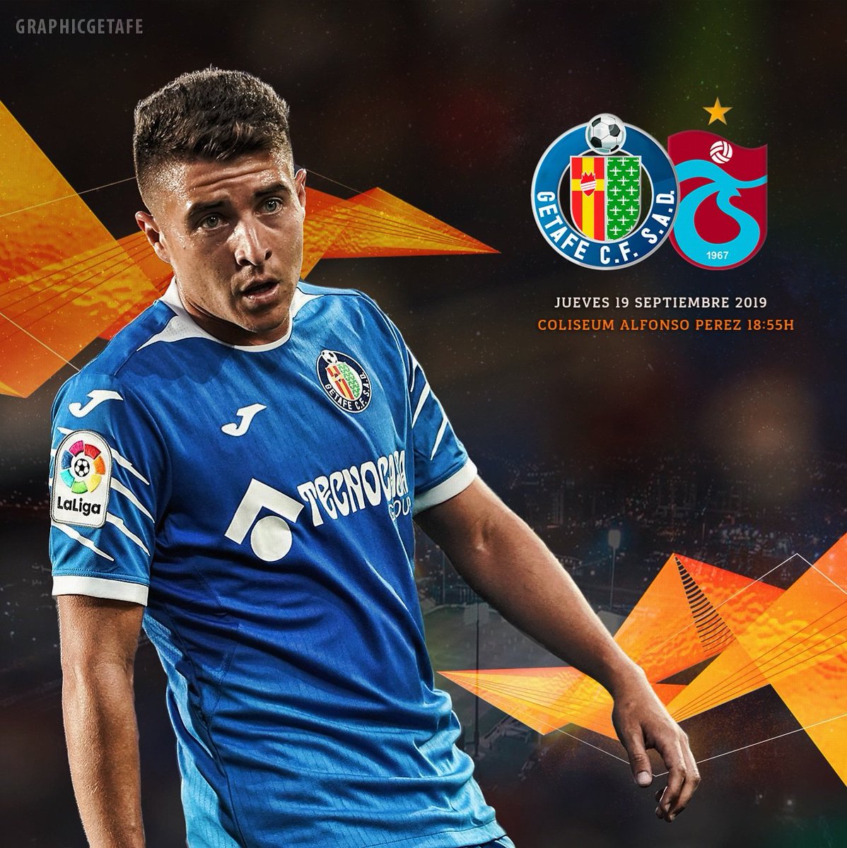 GraphicGetafe's tweet photo. ¡¡¡ESTE JUEVES EL GETAFE JUEGA El PRIMER PARTIDO DE EUROPA LEAGUE!!!
🆚 @Trabzonspor
🗓️ 19/09/2019
⏱️ 18:55h
🏟️ Coliseum Alfonso Pérez
#VamosGeta #graphicgetafe #getafetrabzonspor #eurogetafe #eurogeta #graphicgetafe https://t.co/BpDfAm9vO5