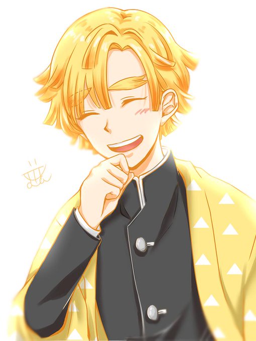 むにむさんがTwitterに投稿した我妻善逸(鬼滅の刃)のイラスト。