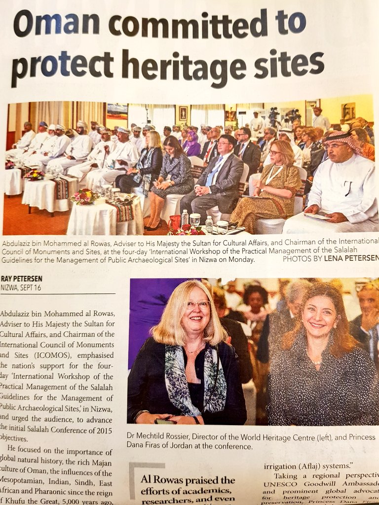 Press coverage of conference in Oman on archaeological heritage sites!