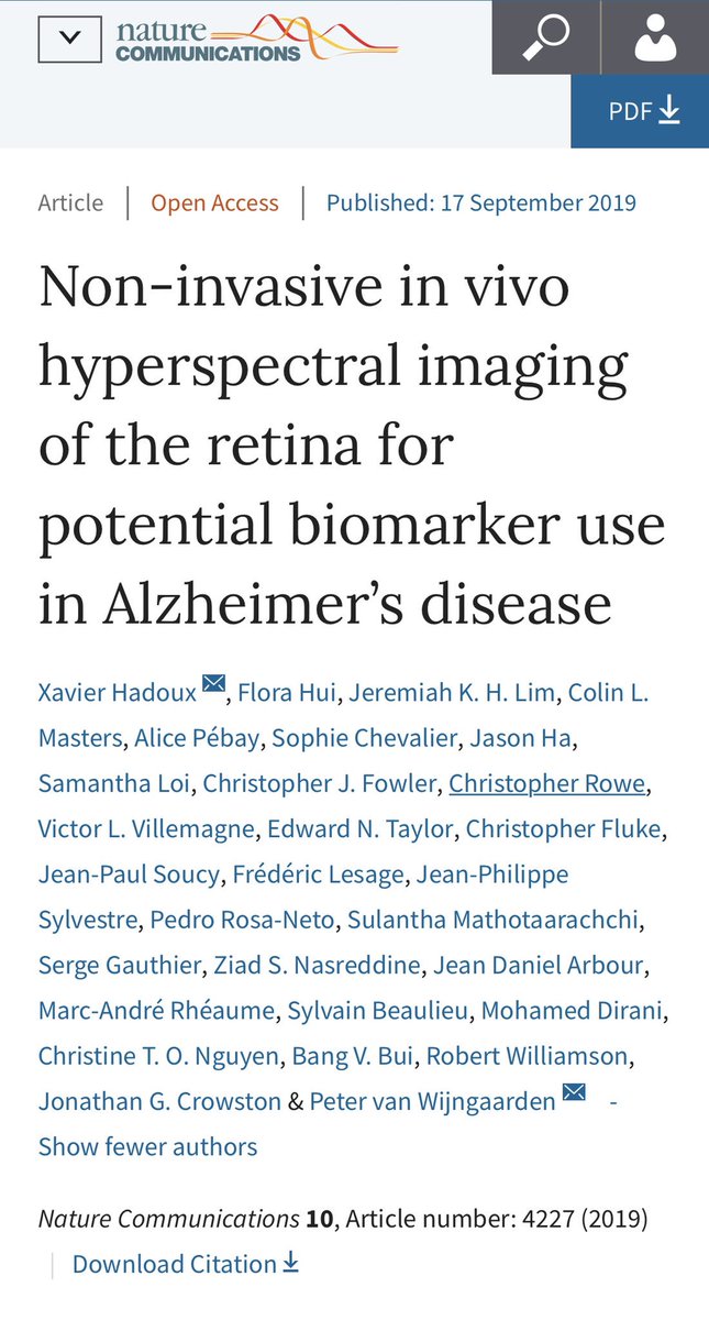 Delighted that our paper on a new #retinal biomarker of #AlzheimersDisease has been published in @NatureComms . @EyeResearchAus @unimelb @UniMelbMDHS @MACHAustralia @TheFlorey @healthybrain_au @xavierhadoux
Please read and share here:
https://protect-au.mimecast.com/s/4NwJC71ZQzSJ5JM3i8kOMk?domain=em.rdcu.be …