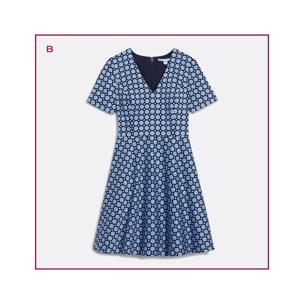 draperjames's tweet photo. Which #DJLoveCircle Dress are you?
A. The classic version featuring fall's "it" color
B. A longer sleeve paired with a retro print
C. #DraperJamesBlue florals forever
Shop all dresses: https://t.co/49RySKu7ak https://t.co/djJbh7Dg7Q