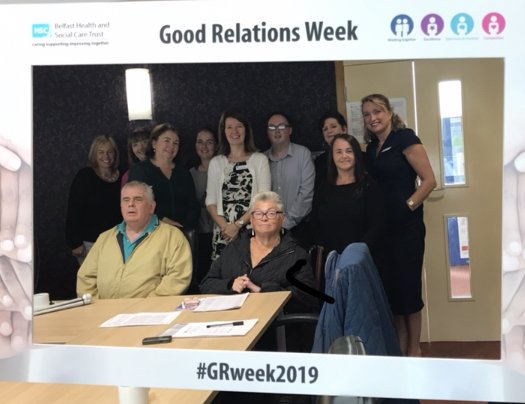 BelfastTrust's tweet photo. Good Relations Week started yesterday!
Check out the Joint Equality, Human Rights & Good Relations Health Forum, and members of the Trustβs Disability Steering Group.
@NHSCTrust @SouthernHSCT @setrust @WesternHSCTrust @NIHRC @EqualityCommNI @NI_CRC
#GRWeek2019 https://t.co/aGEBRwBnfF
