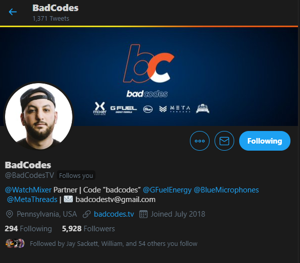 SheriffStrafe's tweet photo. OK, fan boi moment! YASSSSSS!!!! Look ma!
@badcodestv followed me! #ifinallymadeit https://t.co/FlID0YBxoh