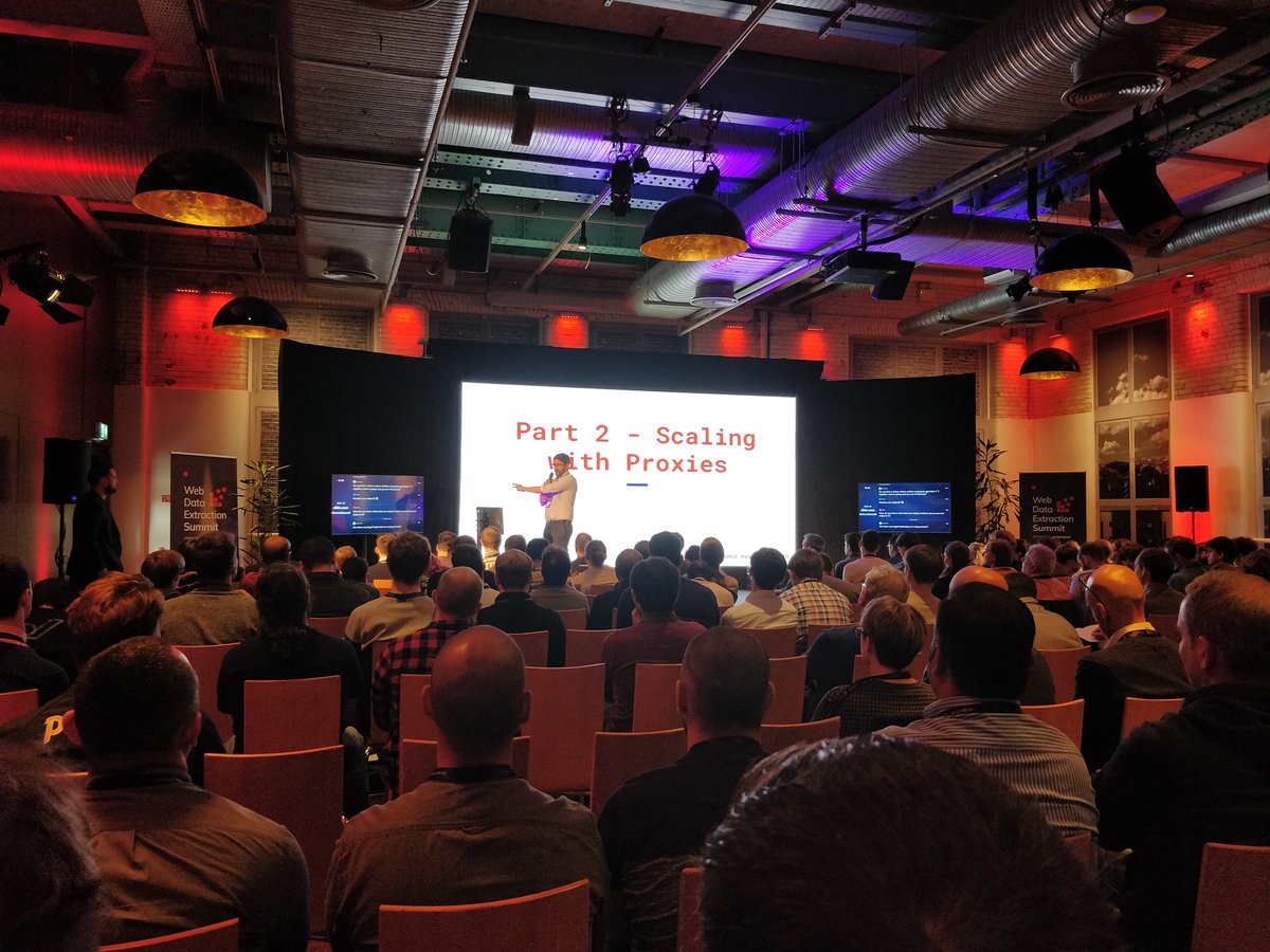 wayne_sp8's tweet photo. Very Informative presentation on "Anti-bots and Scaling with Proxies" by @akshayphilar and @tomasrinke 👏👏👏

#ExtractSummit #webdata #antibot #proxymanagement #crawlera @ScrapingHub @ExtractSummit https://t.co/M7u6CWCm3b