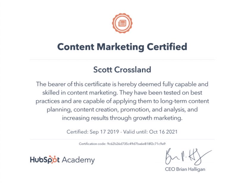 sc_praha's tweet photo. Another @HubSpotAcademy certification in the bag! I can’t reccomend their courses enough - it’s never too late to learn, right? Next course... Growth Driven Design - here I come! 🤩 #lifelonglearning #hubspot #ContentMarketing #DigitalMarketing https://t.co/54TDrhAN8u