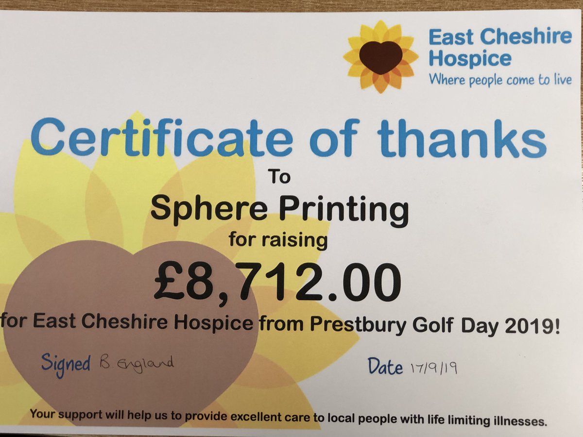 We are very proud to help support <a href="/ECHospice/">East Cheshire Hospice</a> and all the hard work they do!