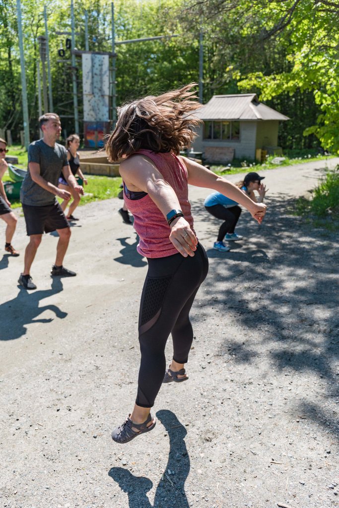 camp_fuel's tweet photo. 🏃‍♀️Hiit portion of "Hiit Portage" 🛶

What you can't see are the canoes that everyone just put down...

Now squat jumps #strong https://t.co/qIwkvL9PpB