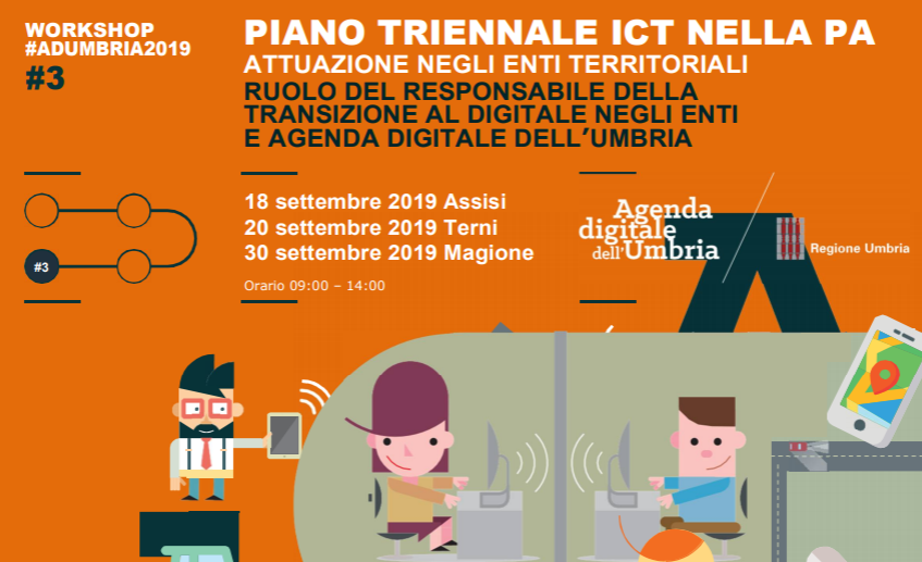 Domani presso il DigiPASS Assisi si terrà il seminario sul Piano triennale ICT nella PA: attuazione negli enti territoriali, ruolo del Responsabile della Transizione al Digital rivolto agli enti pubblici locali. Qui di seguito programma/iscrizione: bit.ly/2mkkgkP